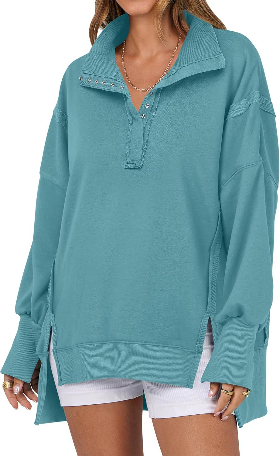 KAYLIE™ - Chic Oversized Button-Up Sweatshirt