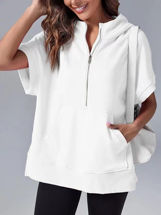 HISPER™ - Relaxed Oversized Half-Zip Summer Hoodie