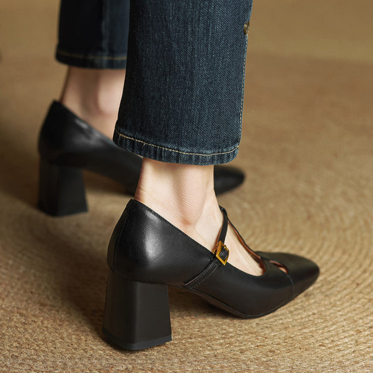 Alysa Genuine Leather Heels