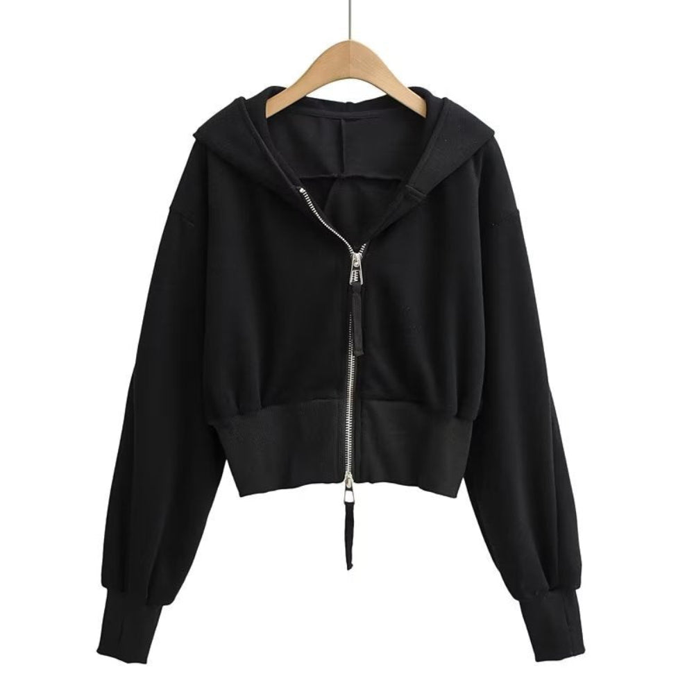 RESLEY™ - Chic Cropped Hooded Zipper Workout Jacket
