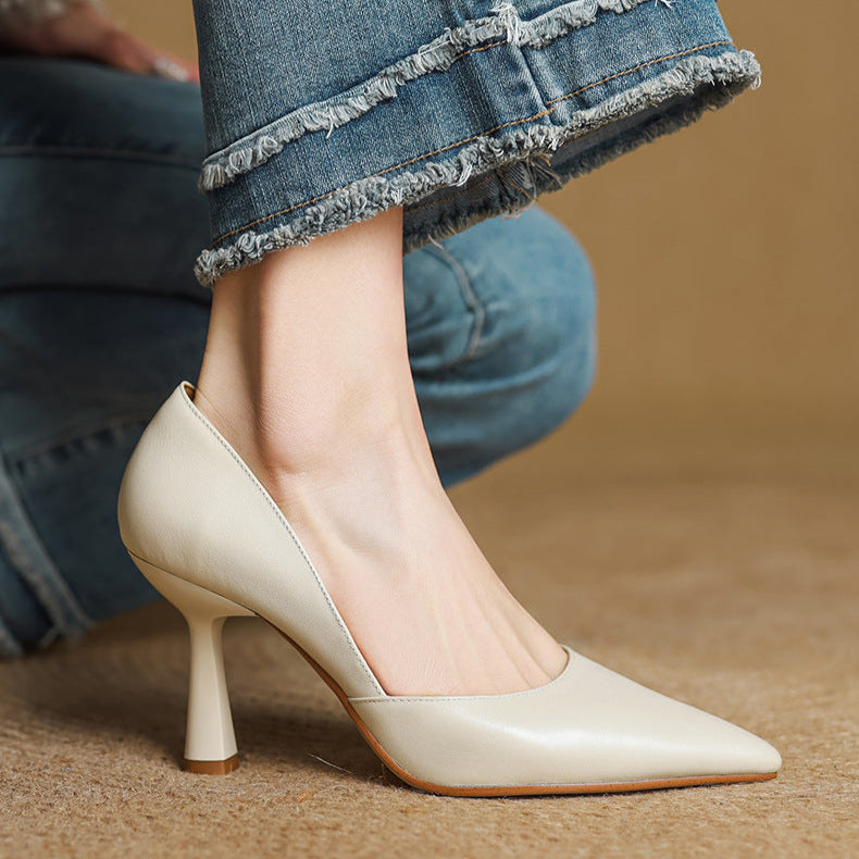 Naila Genuine Leather Heels