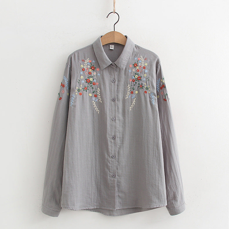 FLAVIE™ – Vintage Charm Embroidered Blouse