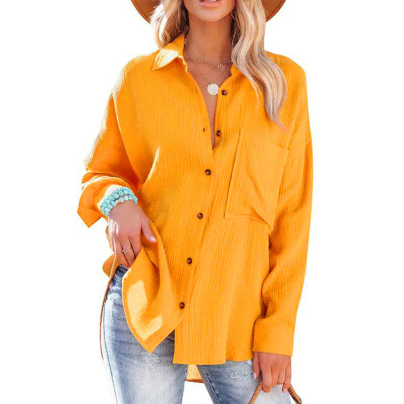 WOLLY™ - Casual Button Down Long Sleeve Blouse