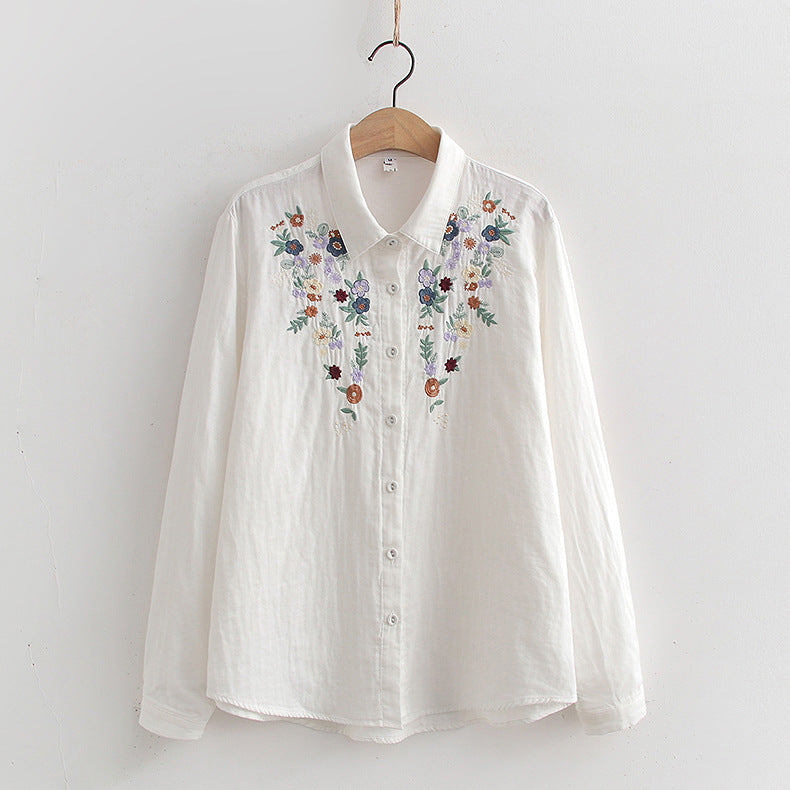 FLAVIE™ – Vintage Charm Embroidered Blouse