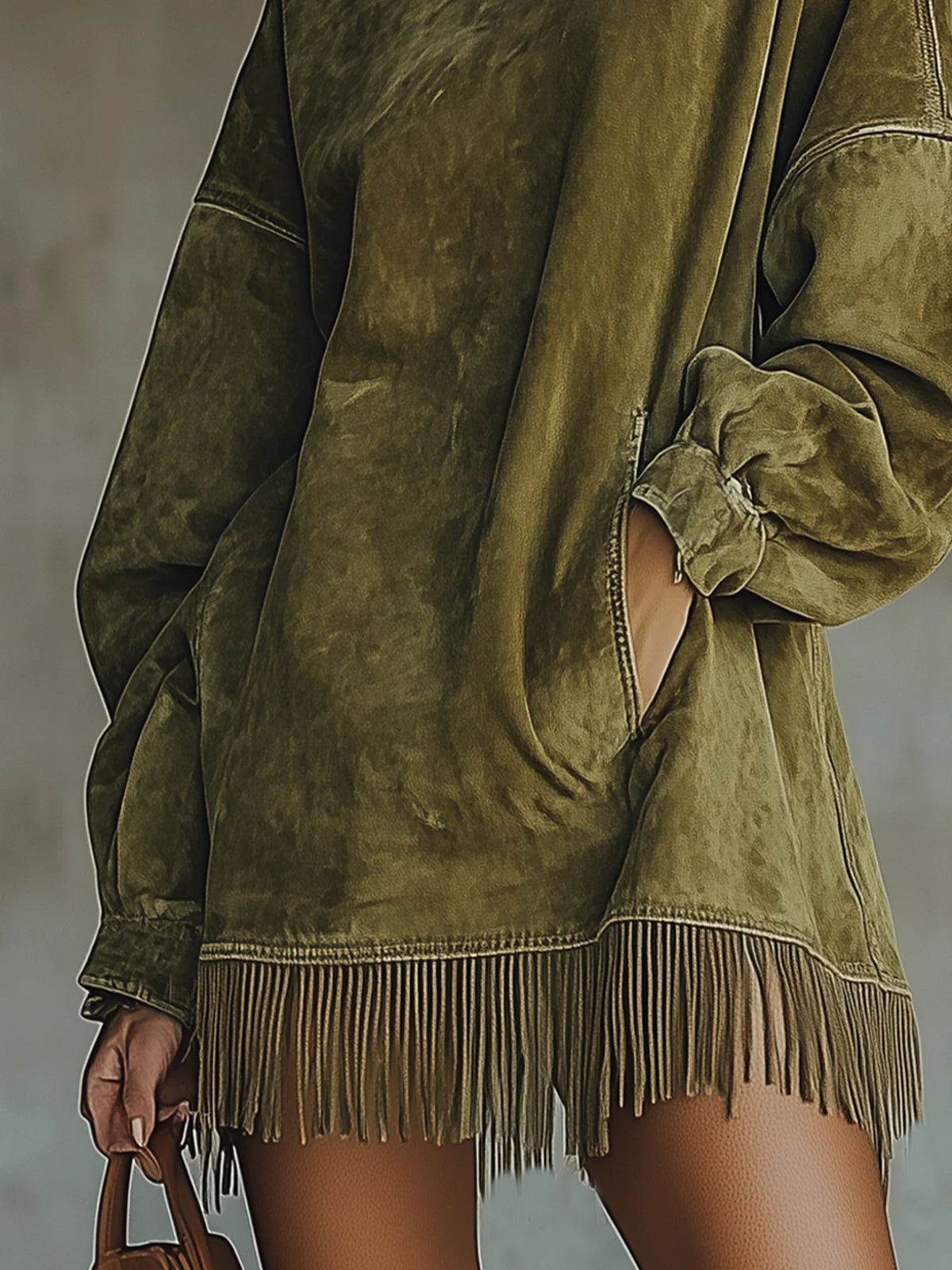Clio | Cozy Fringe Hem Dress