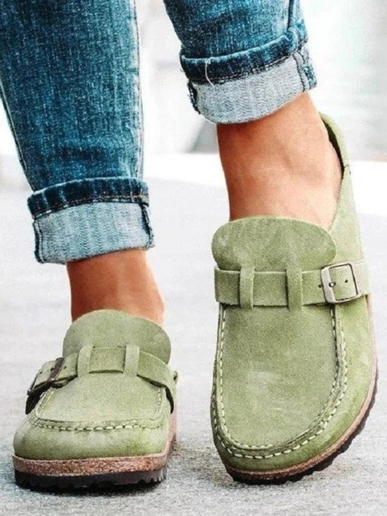 Valencia | Suede Buckle Comfort Clogs