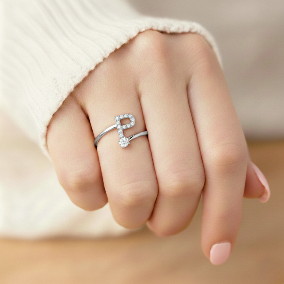 Charming Custom Initial Ring