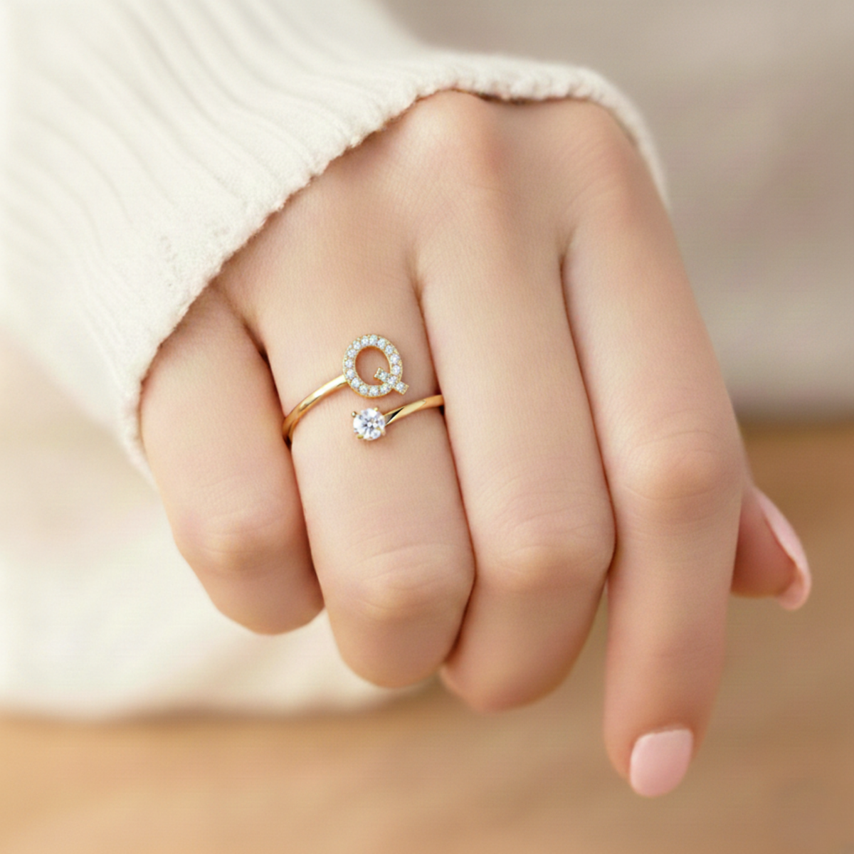Charming Custom Initial Ring