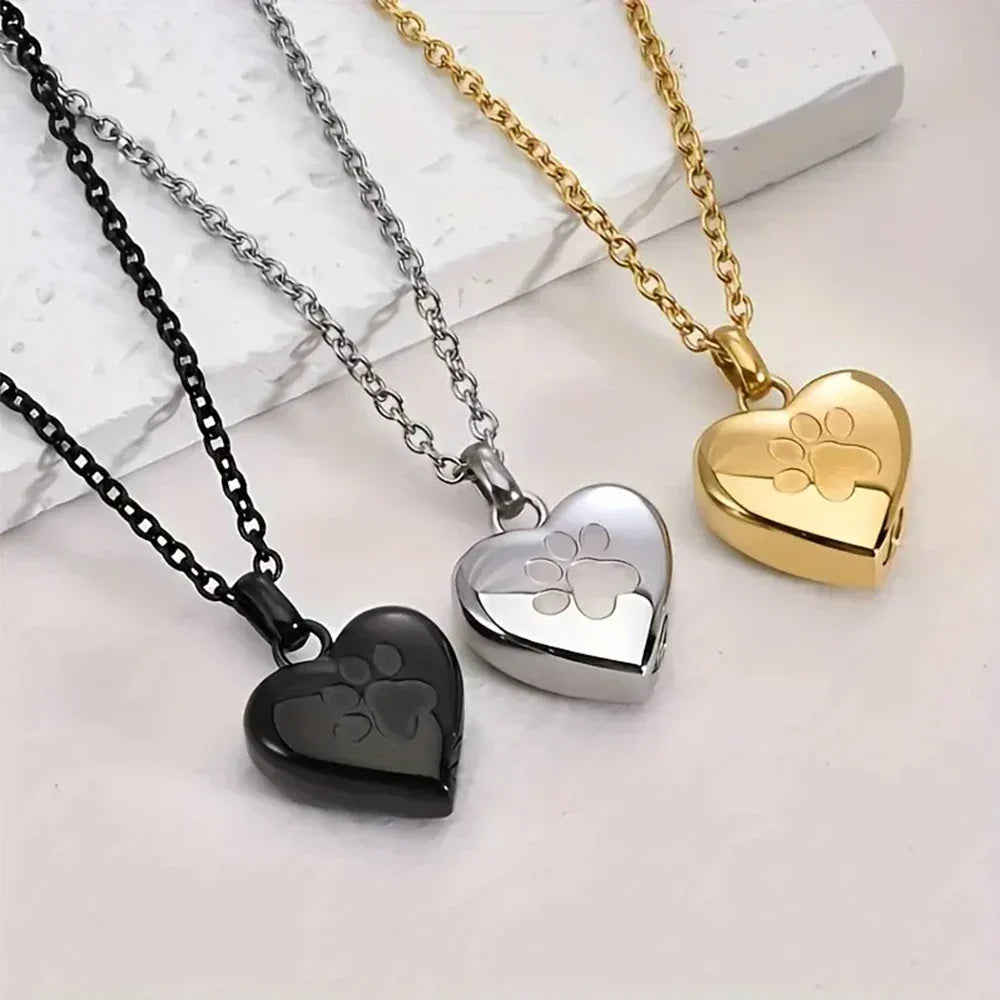 Paw Heart Ashes Necklace