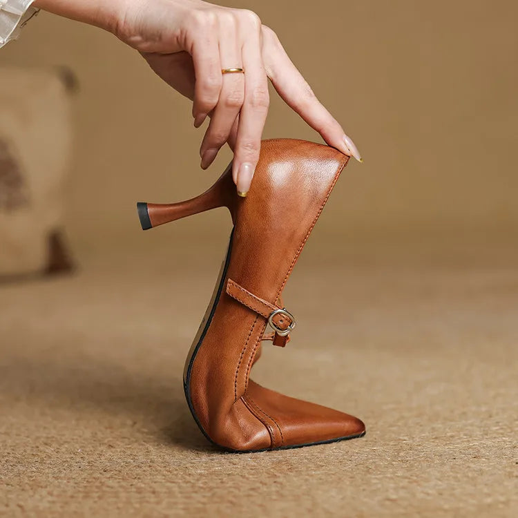 Elle Genuine Leather Heels