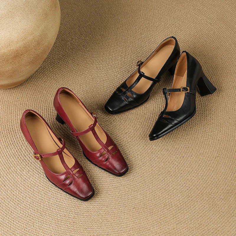 Tyla Genuine Leather Heels