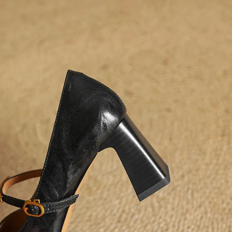Maela Genuine Leather Heels