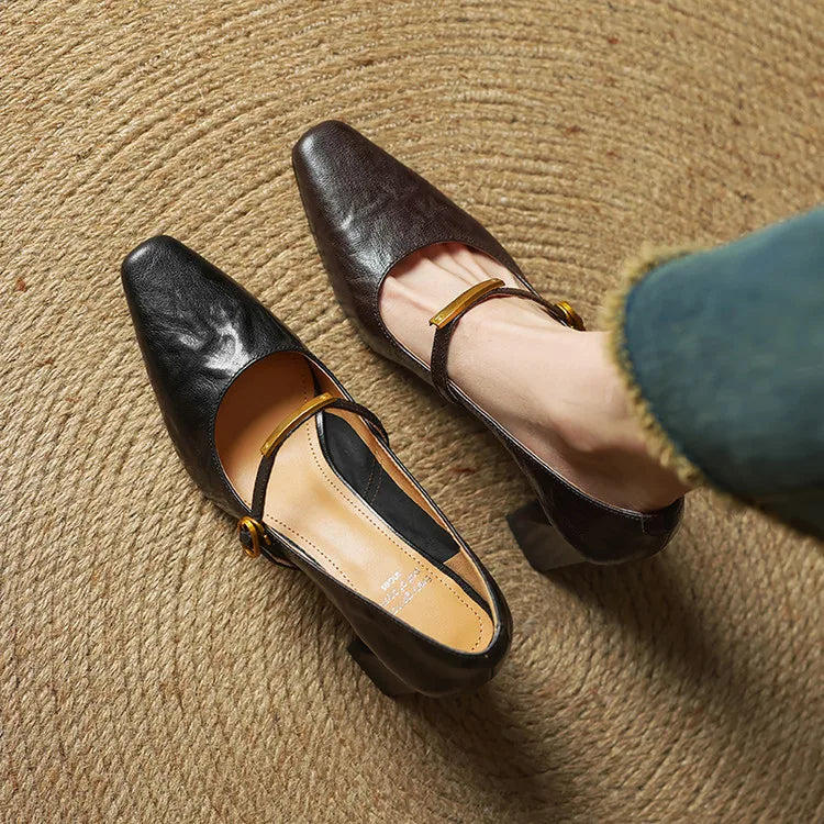 Maela Genuine Leather Heels