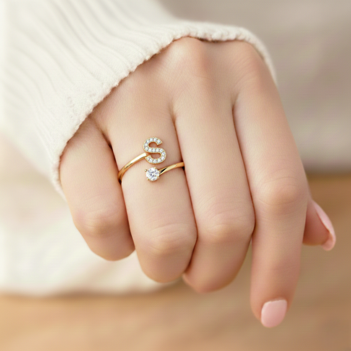 Charming Custom Initial Ring