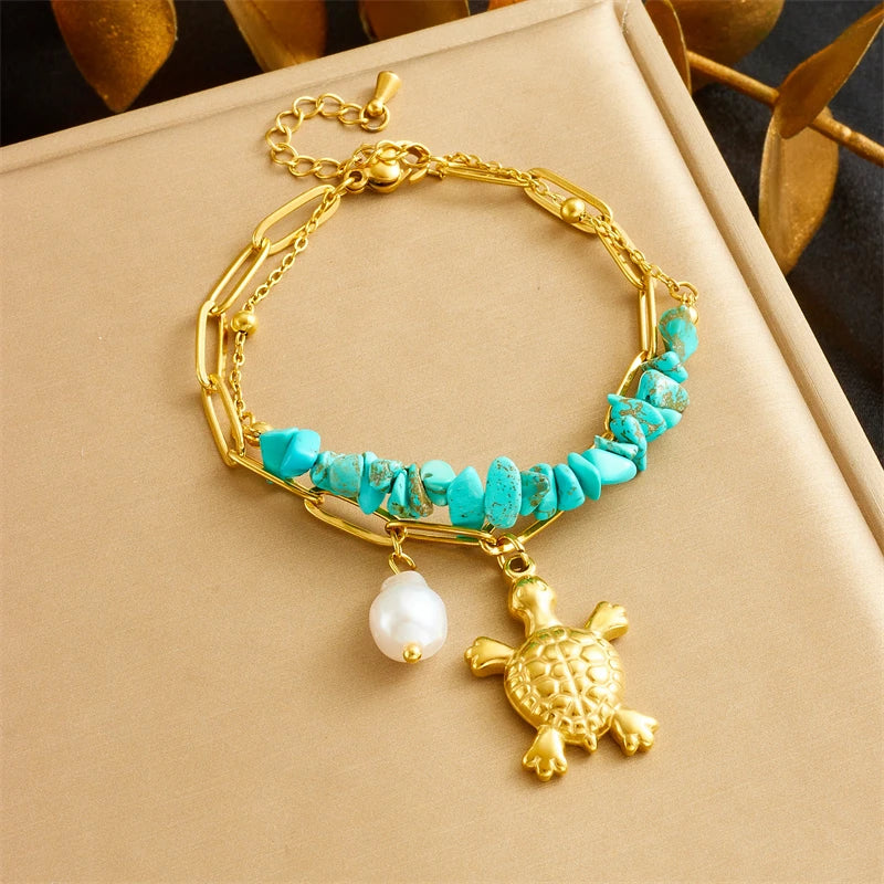 Unique Turquoise Turtle Bracelet