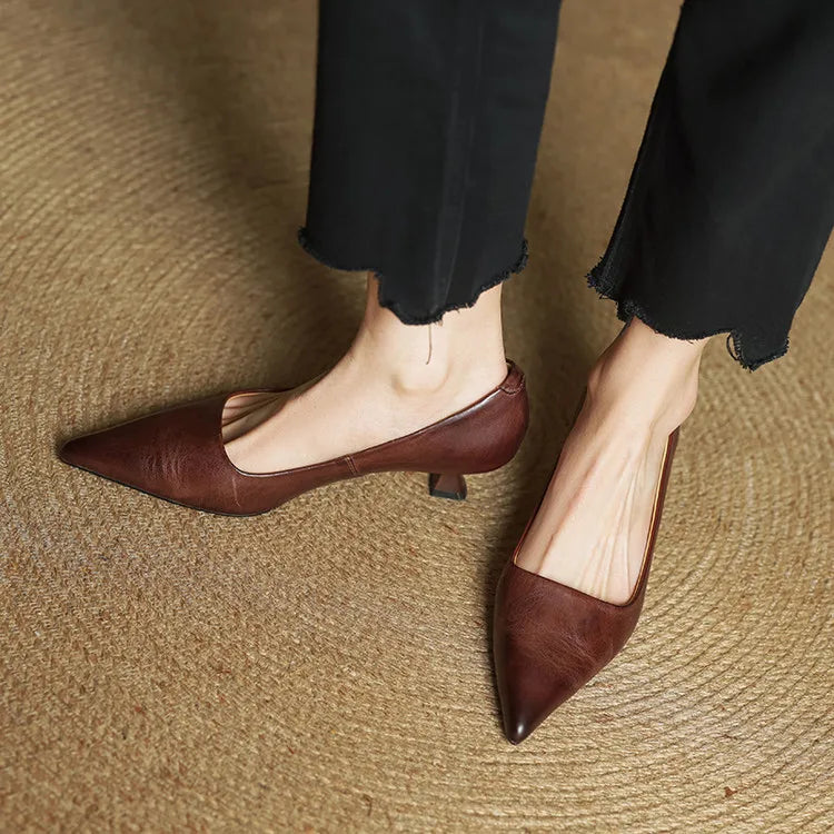Yanil Genuine Leather Heels