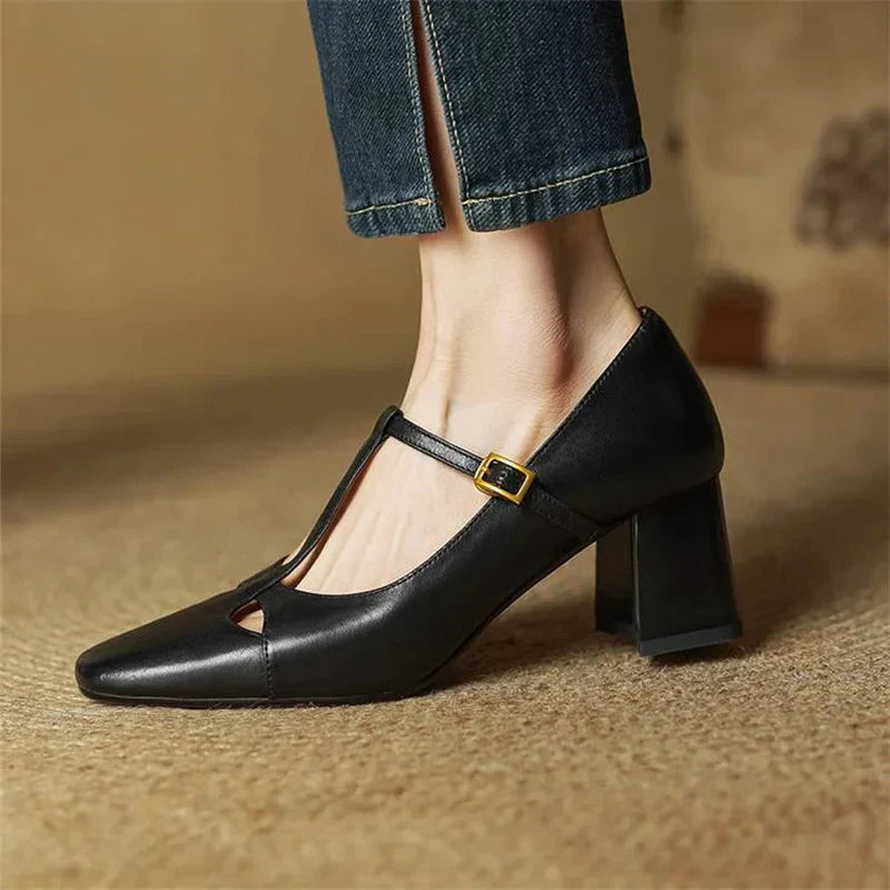 Alysa Genuine Leather Heels