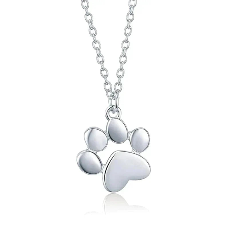 Stainless Steel Paw Print Necklace