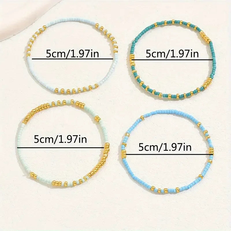 Subtle Turquoise Beaded Bracelet Set