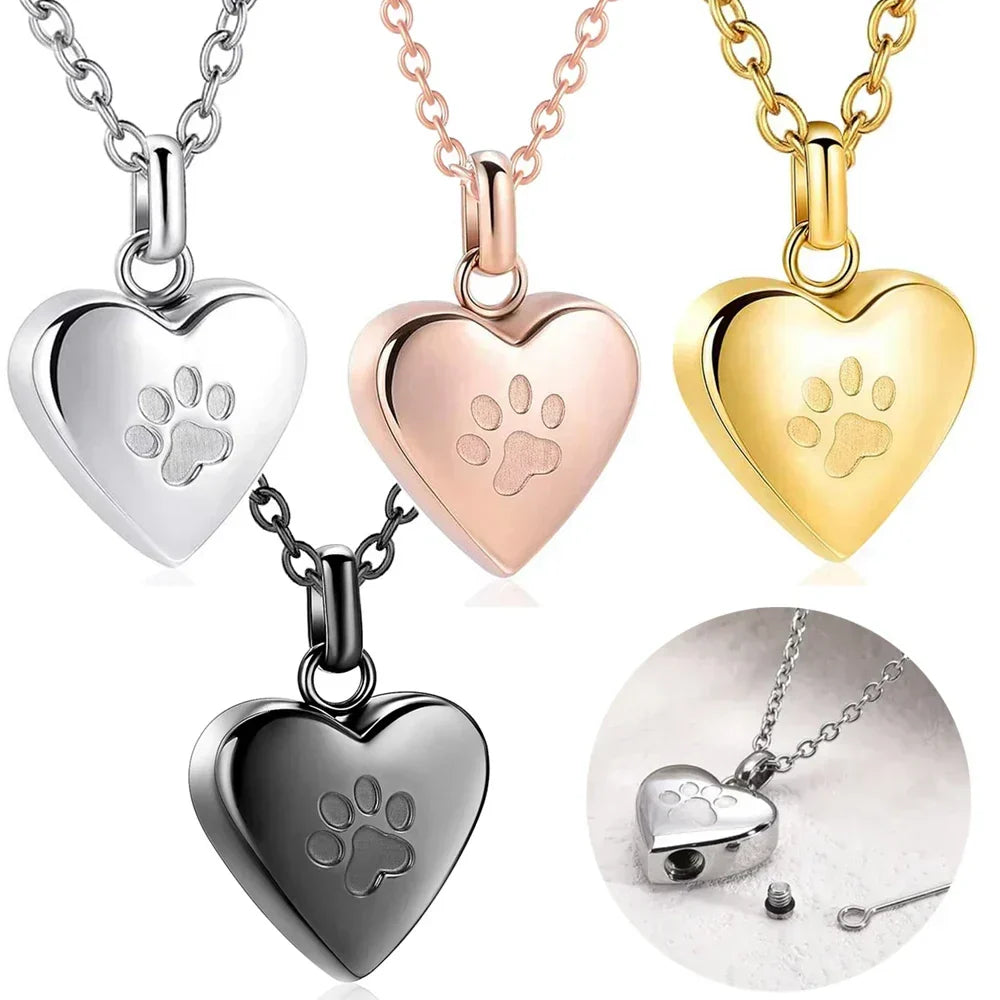 Paw Heart Ashes Necklace
