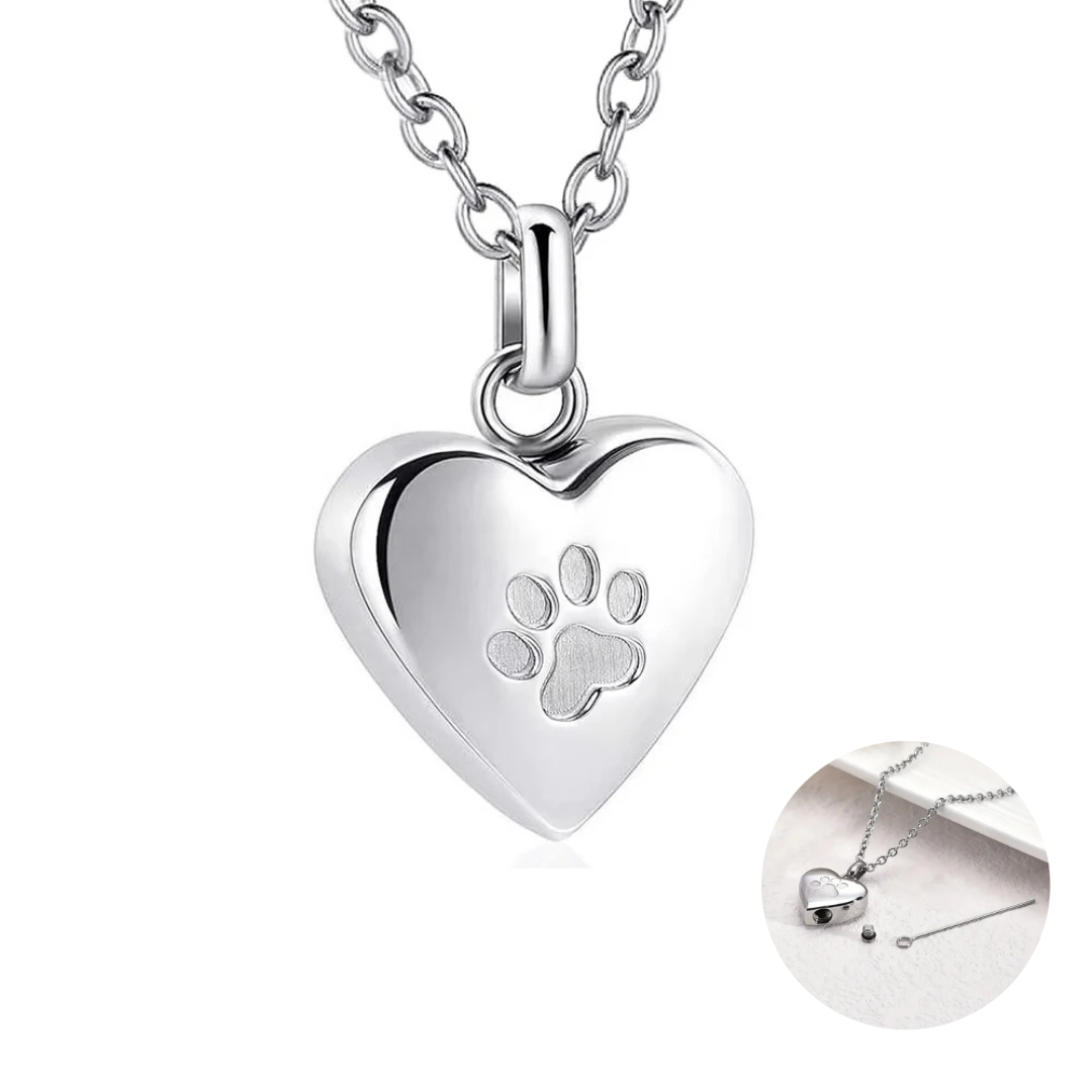 Paw Heart Ashes Necklace