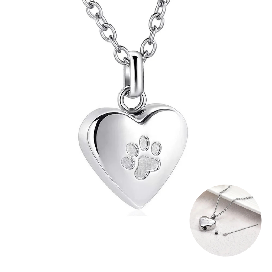 Paw Heart Ashes Necklace