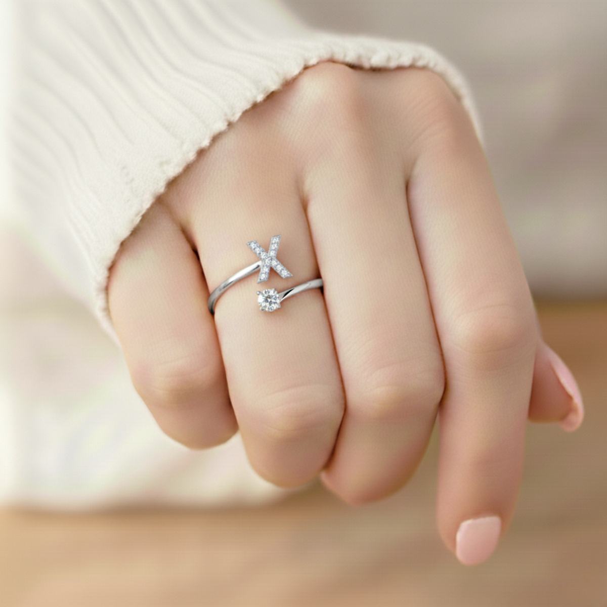 Charming Custom Initial Ring