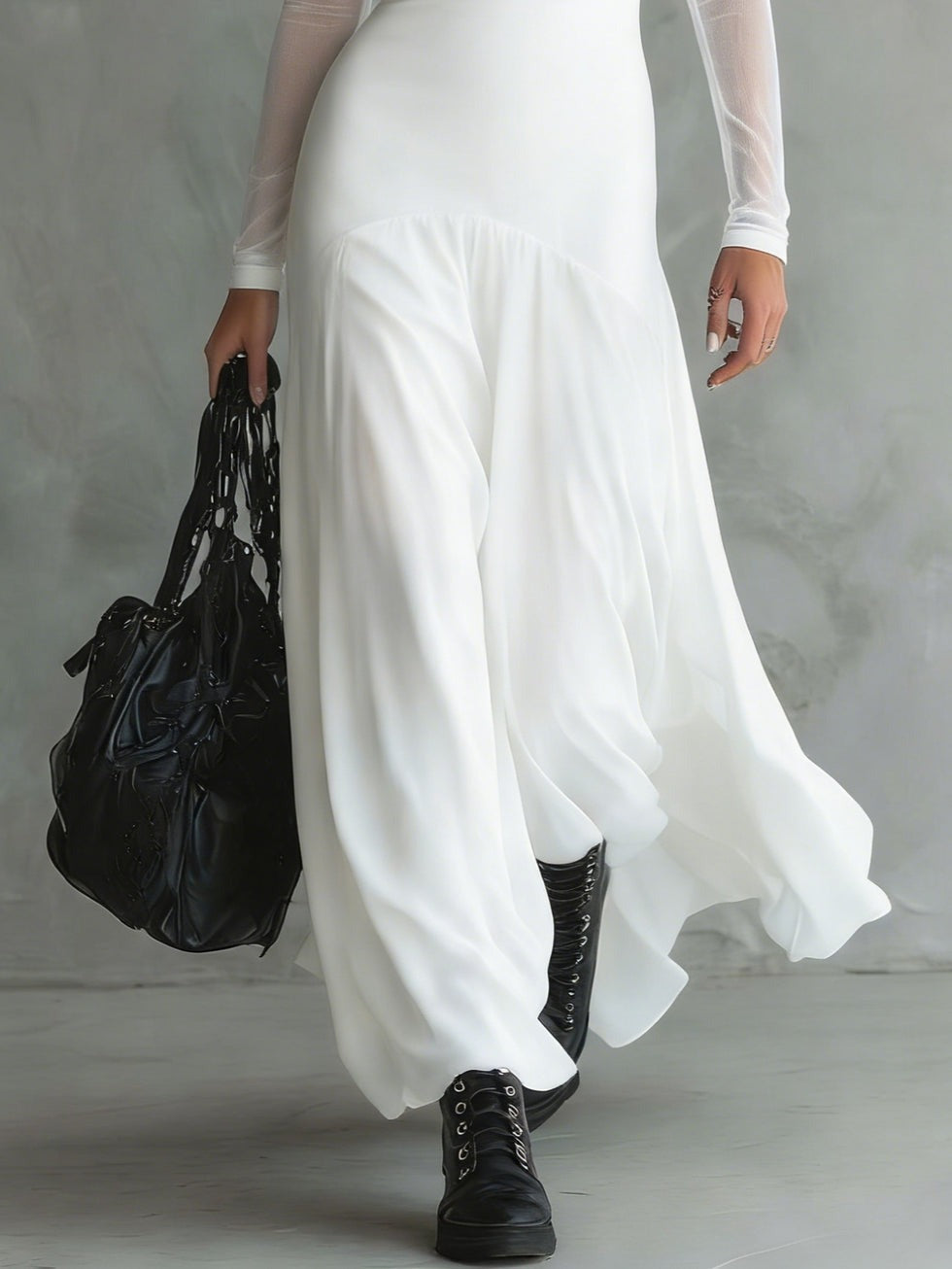 Mia | Elegant Sheer Sleeve Maxi Dress