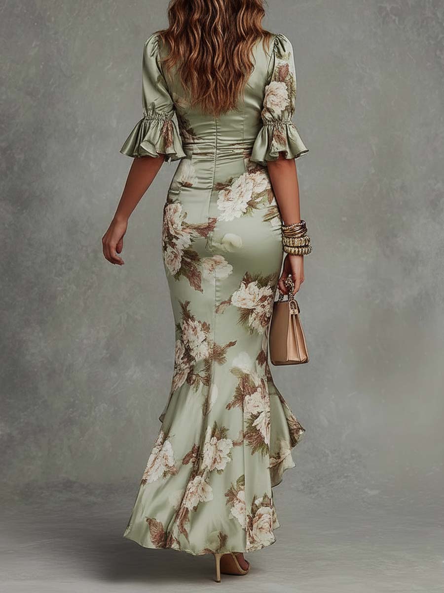 Silje | Floral Ruffle Maxi Dress