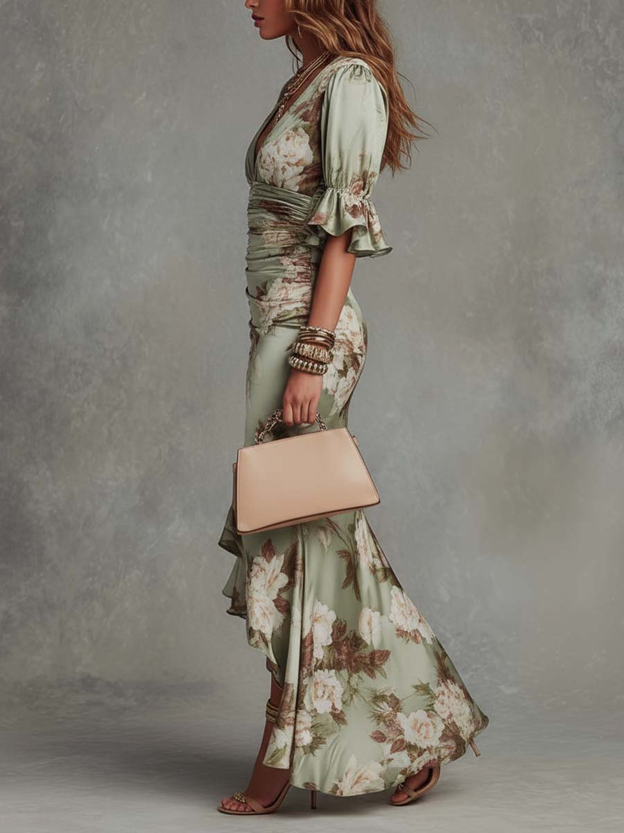 Silje | Floral Ruffle Maxi Dress