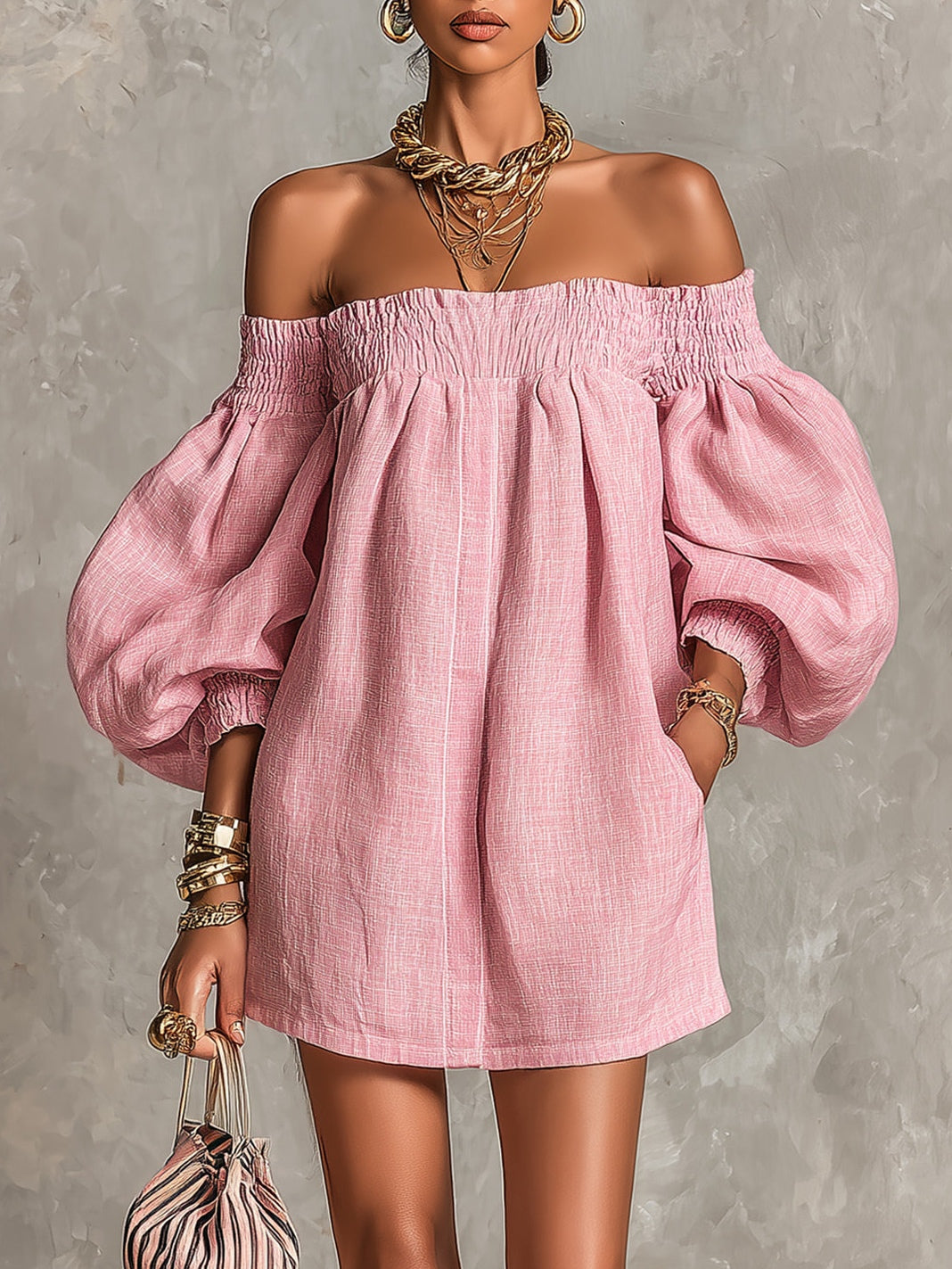 Gaia | Soft Puff Sleeve Mini Dress