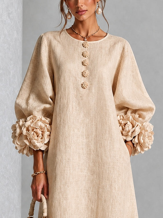 Bettina | Soft Rosette Cuff Dress