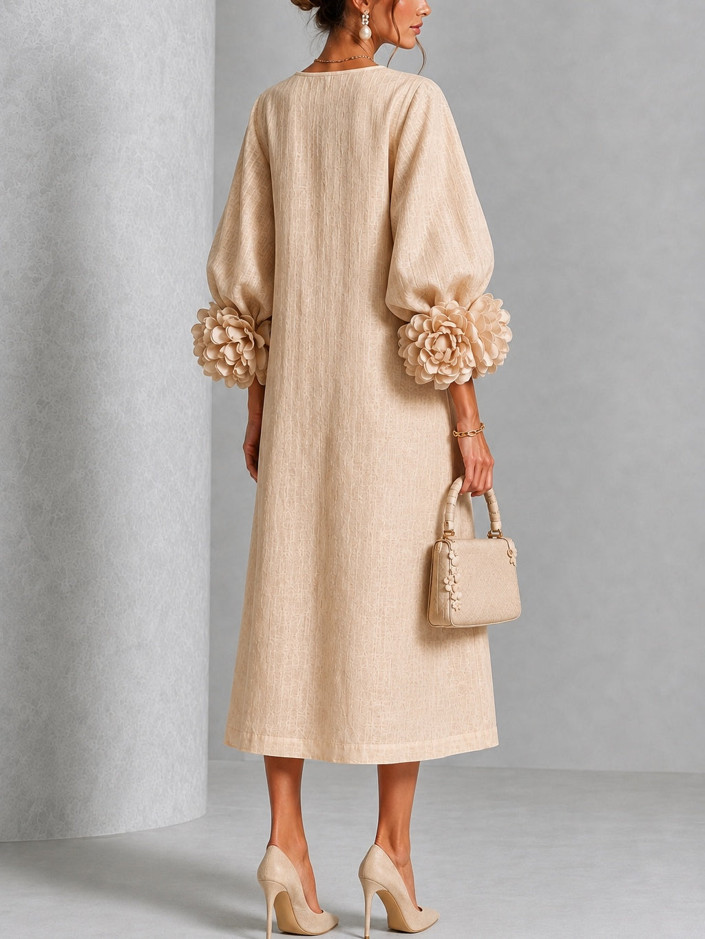 Bettina | Soft Rosette Cuff Dress