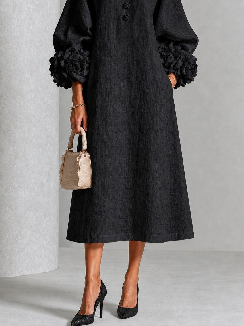 Yvette | Elegant Bishop Sleeve Dress