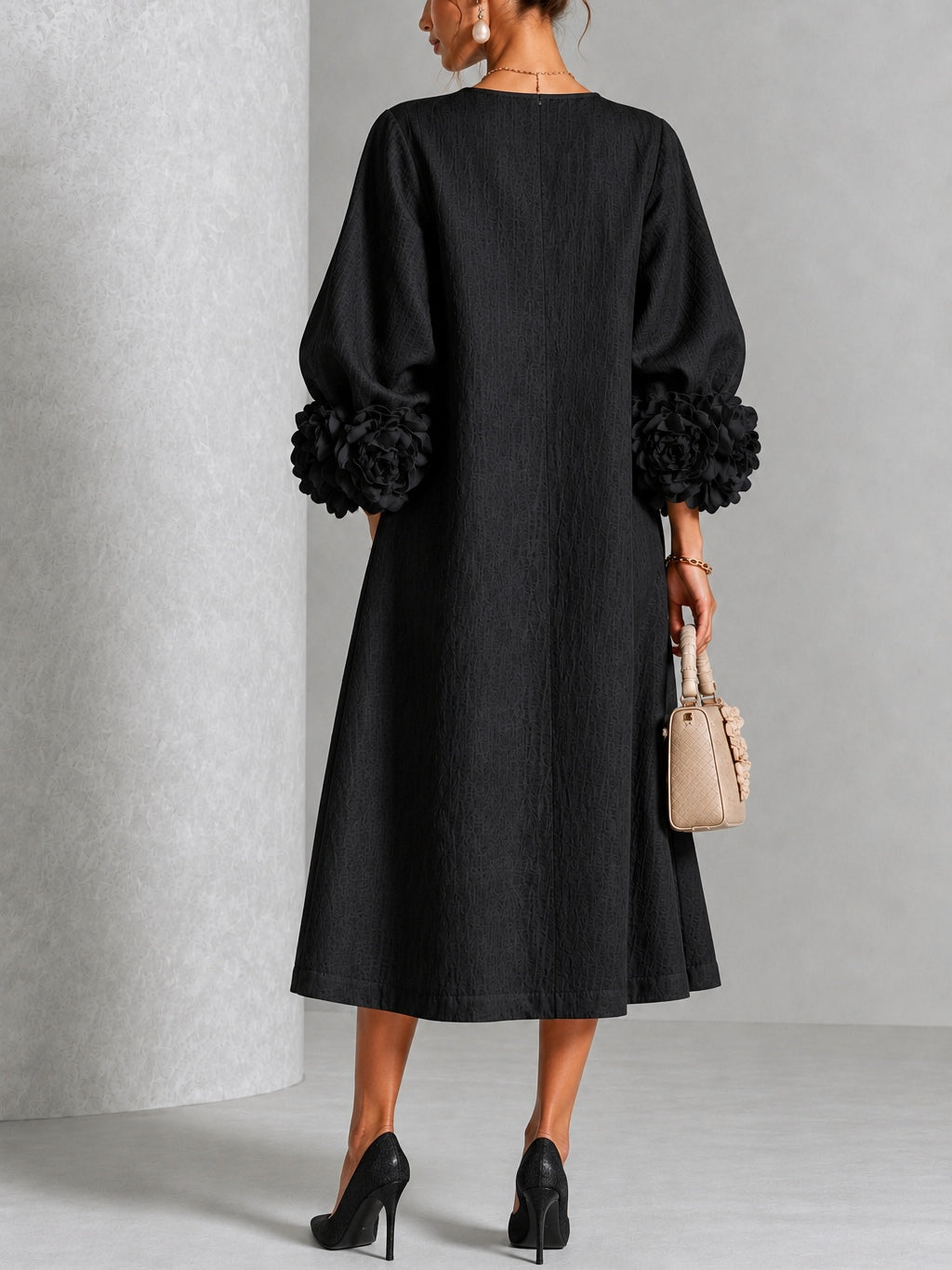 Yvette | Elegant Bishop Sleeve Dress