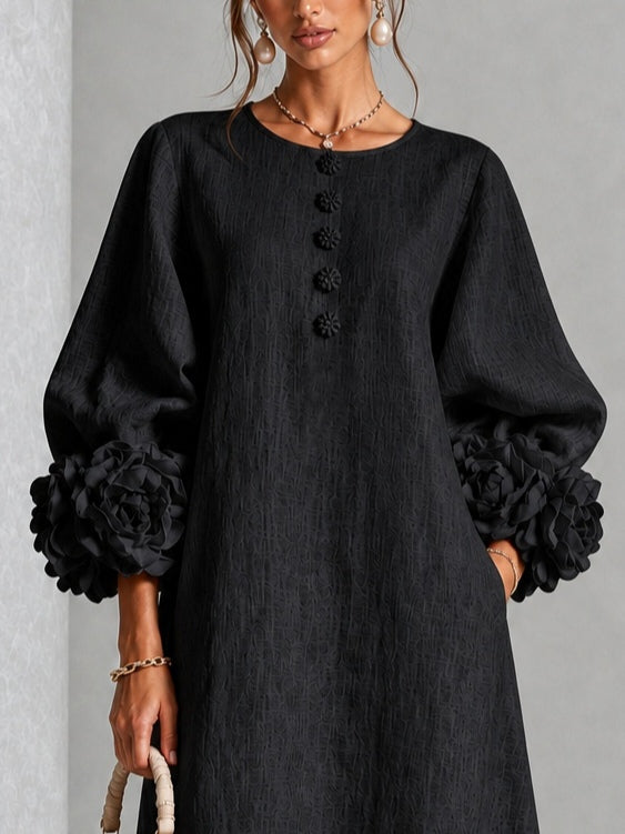 Yvette | Elegant Bishop Sleeve Dress