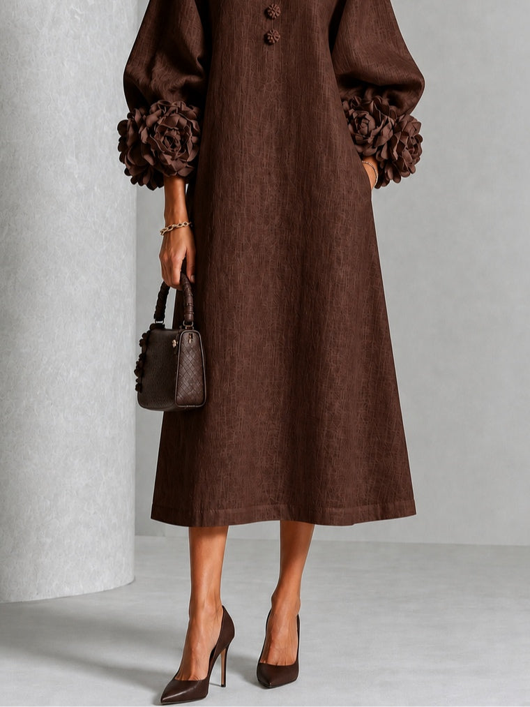 Ulla | Elegant Rosette Cuff Dress