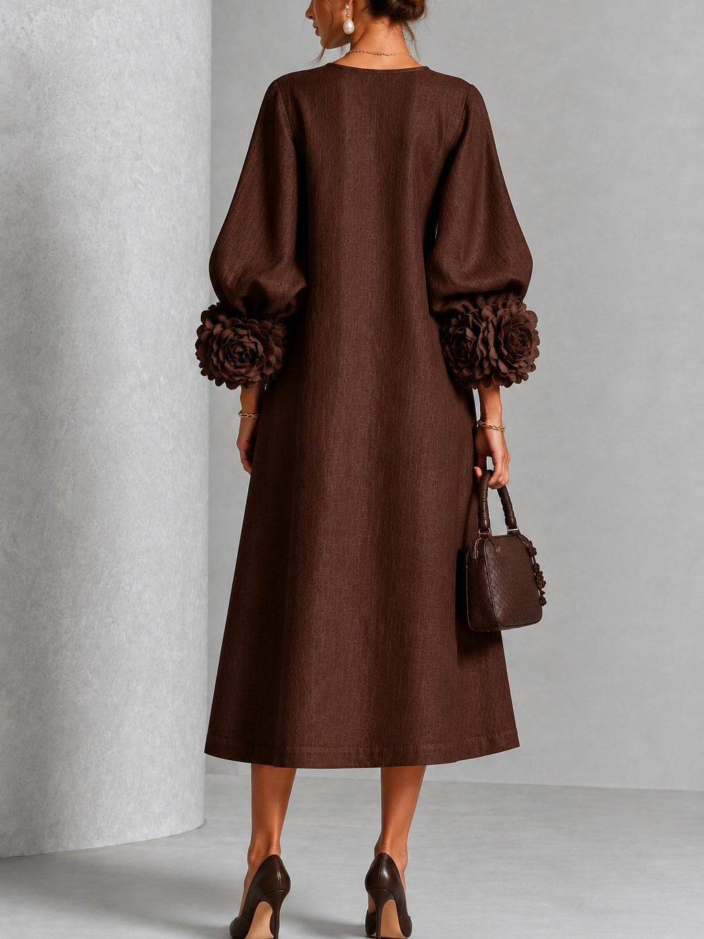 Ulla | Elegant Rosette Cuff Dress