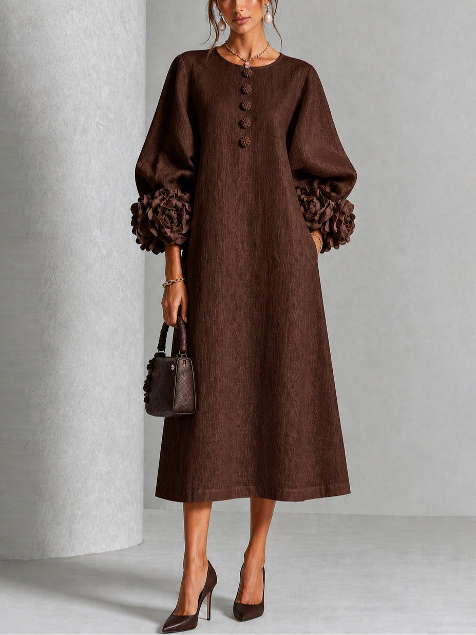 Ulla | Elegant Rosette Cuff Dress