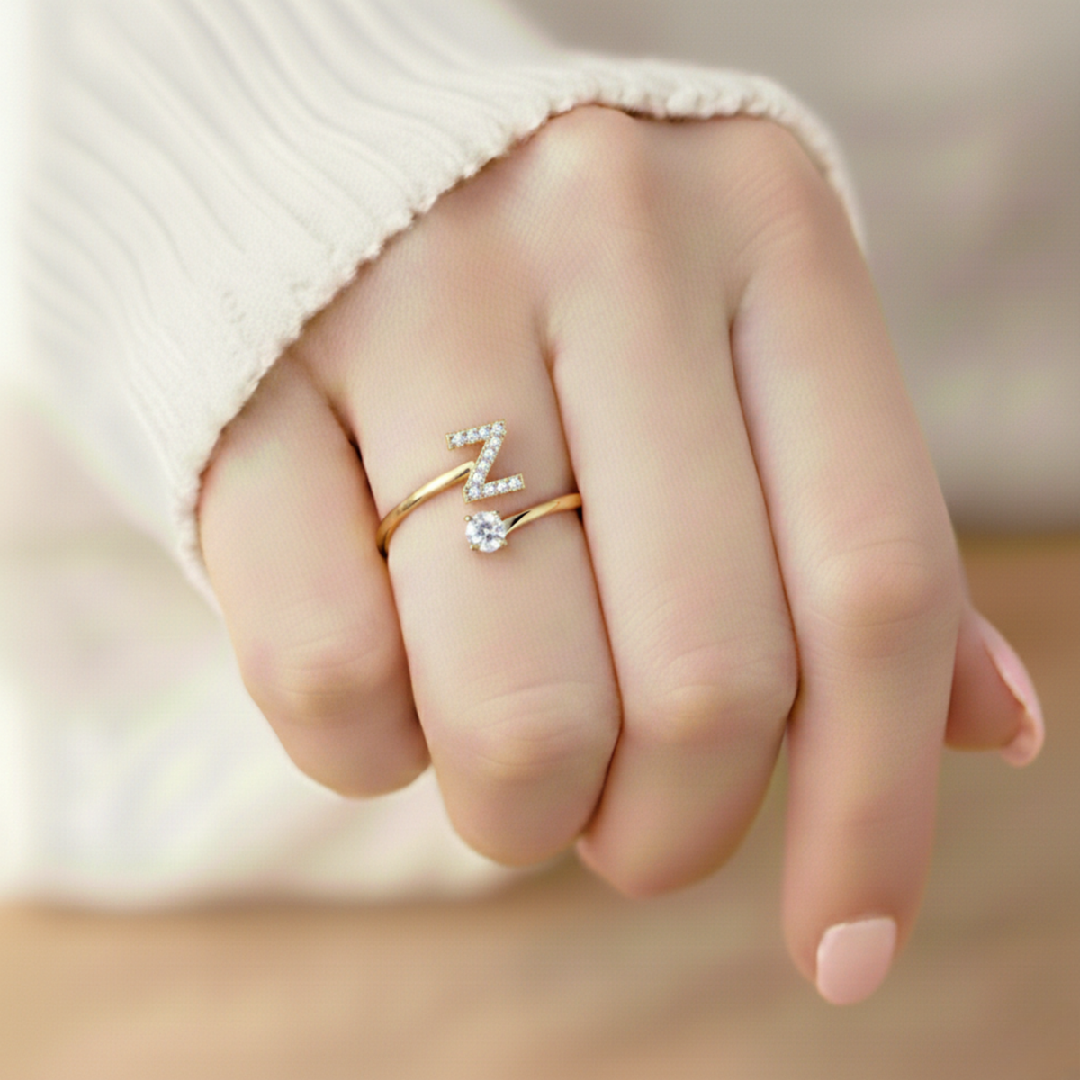 Charming Custom Initial Ring