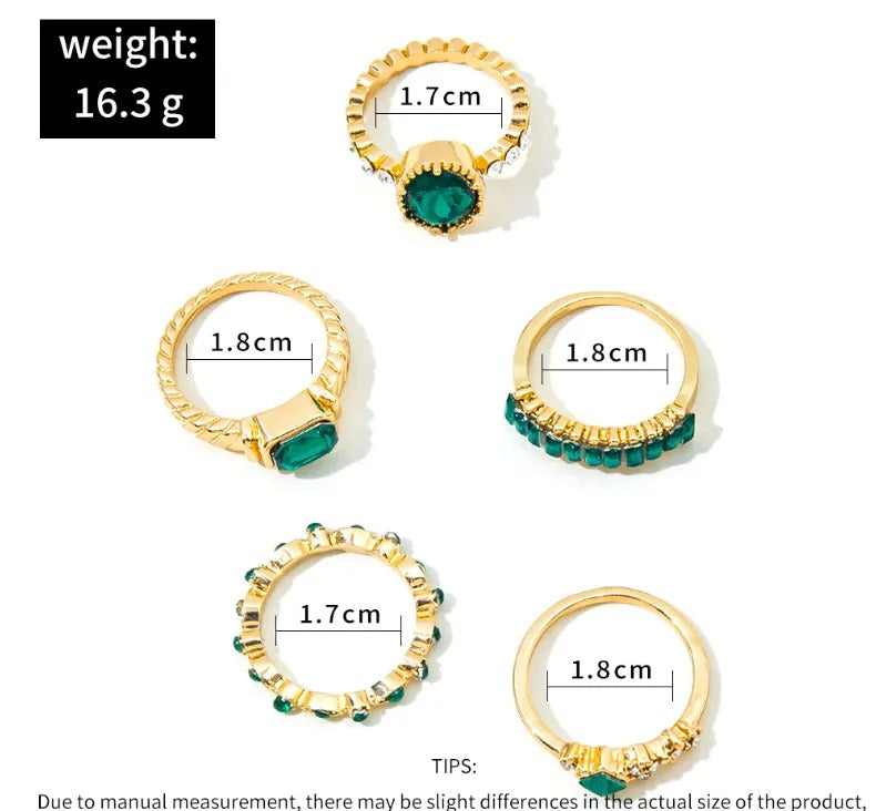Palazzo Emerald Ring Set