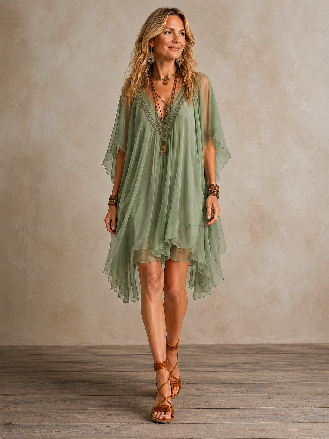 Hadley | Airy Flutter Sleeve Mini Dress