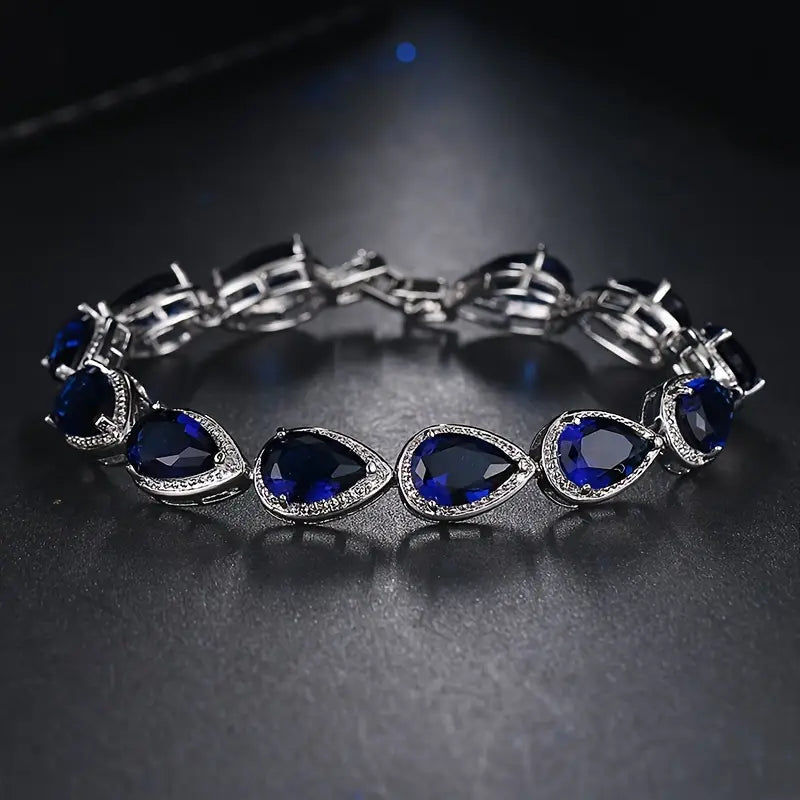 Glamorous Sapphire Twisted Bracelet