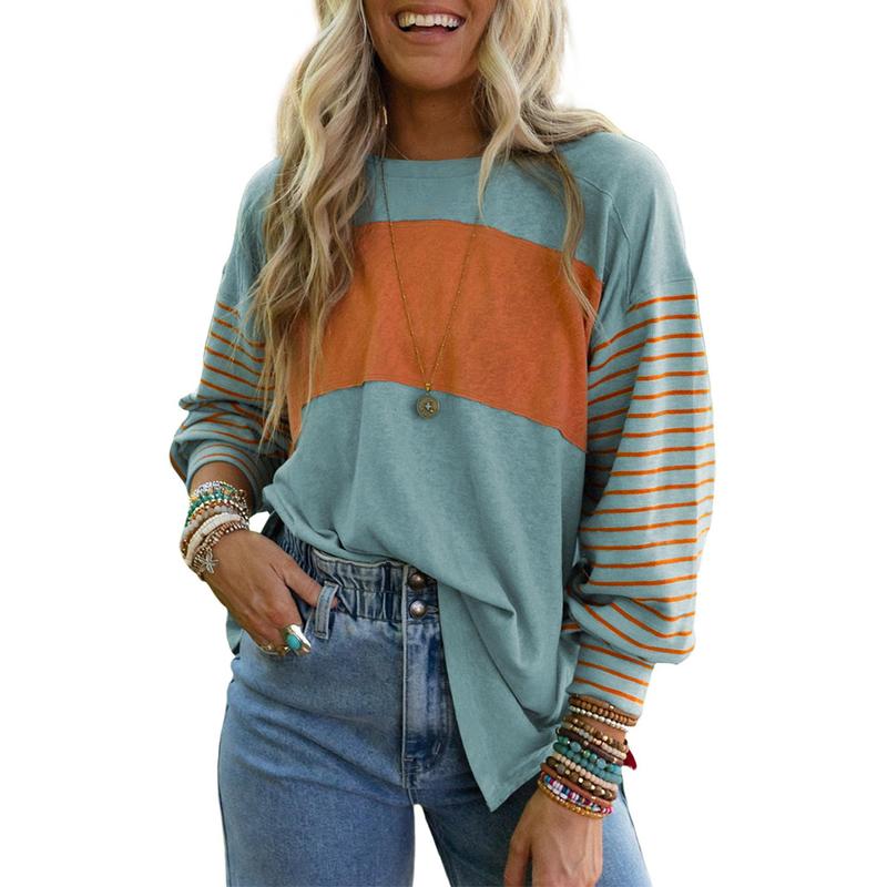 PERPETUA™ - Casual Long-Sleeve Oversized Crew Neck Top