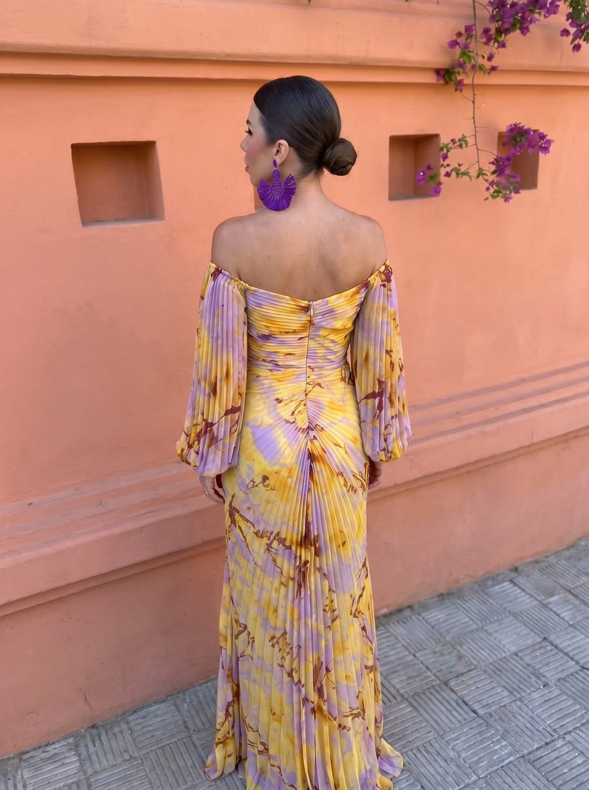 Amara | Golden Floral Maxi Dress