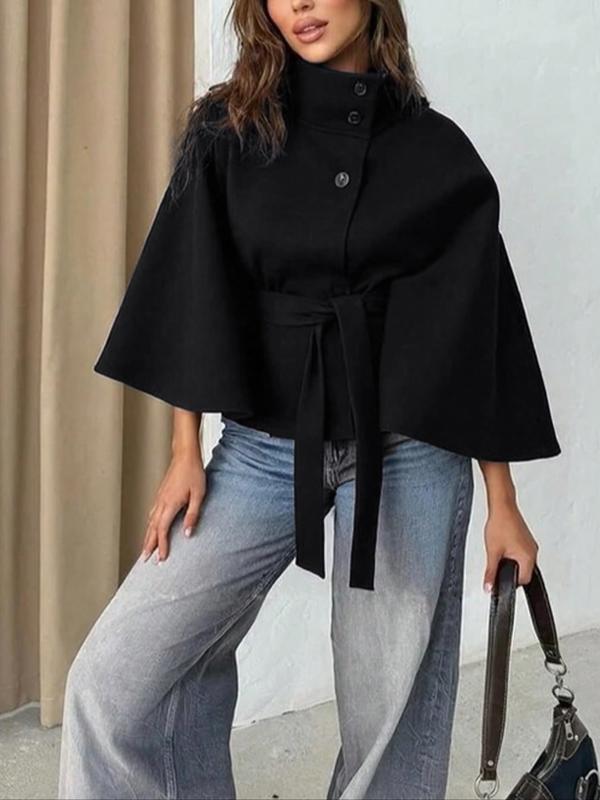 ROSEMARY™ - Buckle Belted Woolen Cape Coat for Fall & Winter
