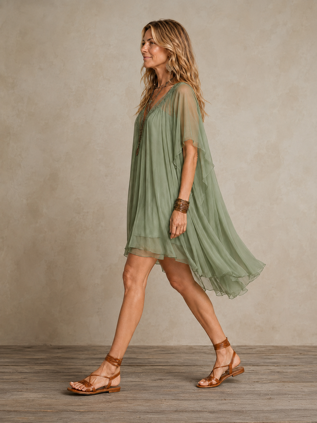 Hadley | Airy Flutter Sleeve Mini Dress