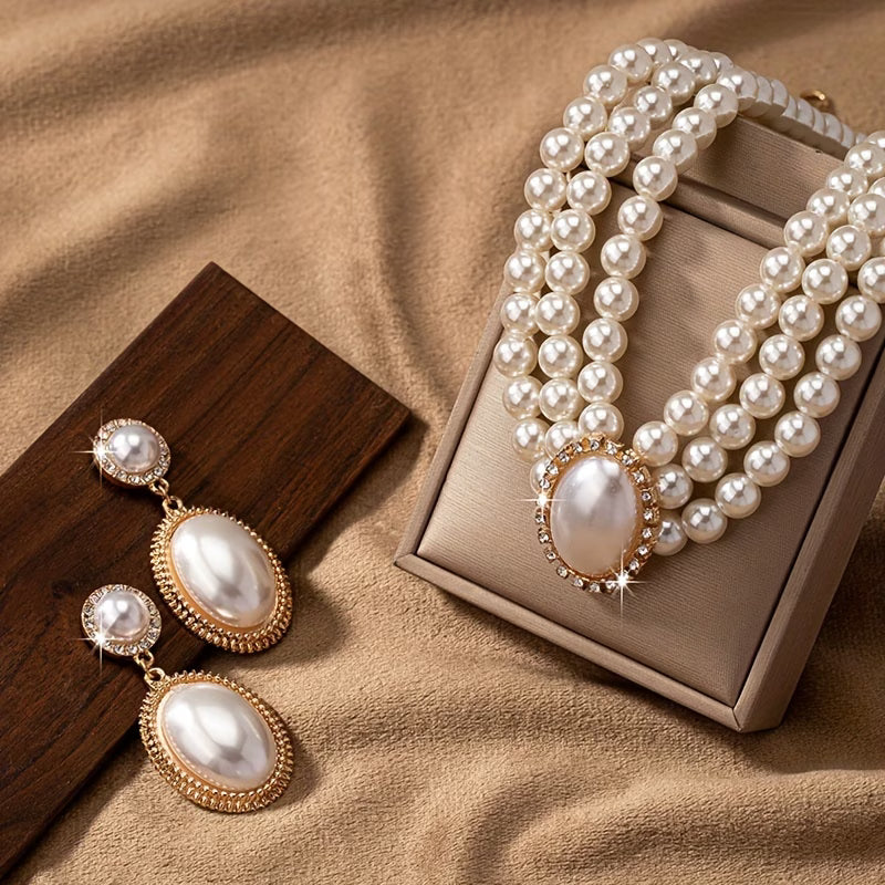 Vintage Pearl Strand Jewelry Set