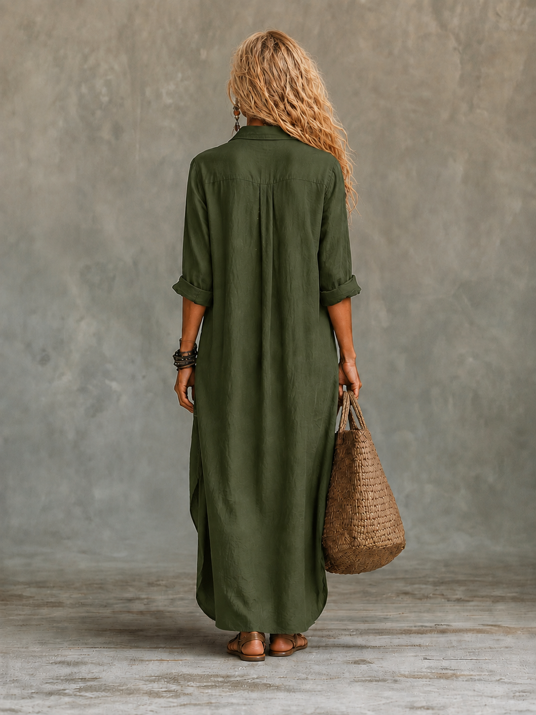 Birgit | Flowing Button Down Maxi Dress