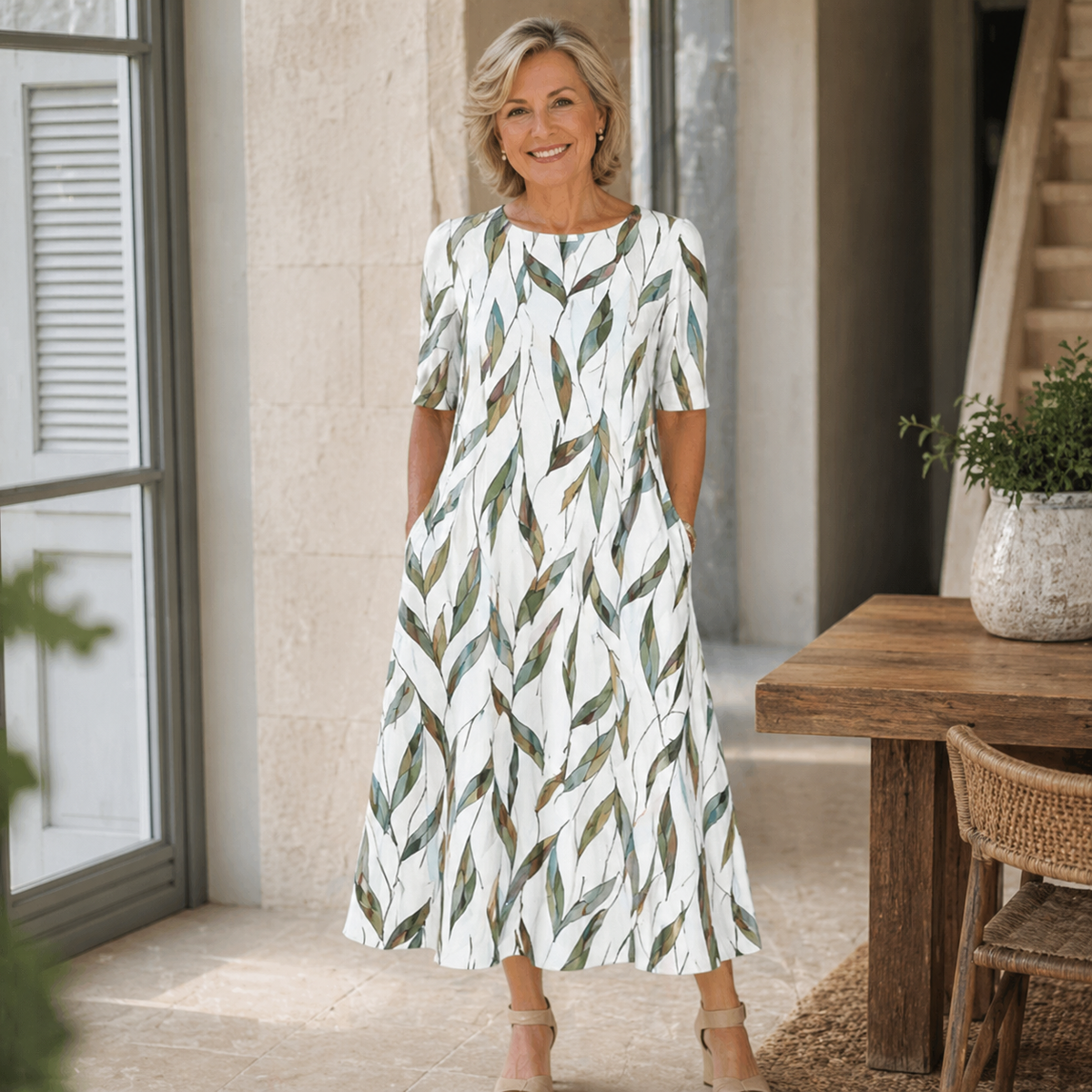 Elise | Ditsy Floral Midi Dress